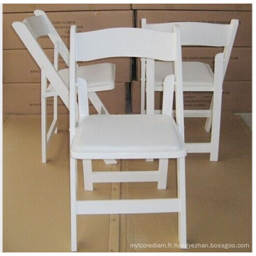 Chaise Wimbledon blanc de vente chaude / chaise de mariage pliante en bois